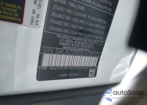 2020 Land Rover Range Rover Sport Svr z USA, uszkodzony, nr VIN SALWZ2RE8LA726125